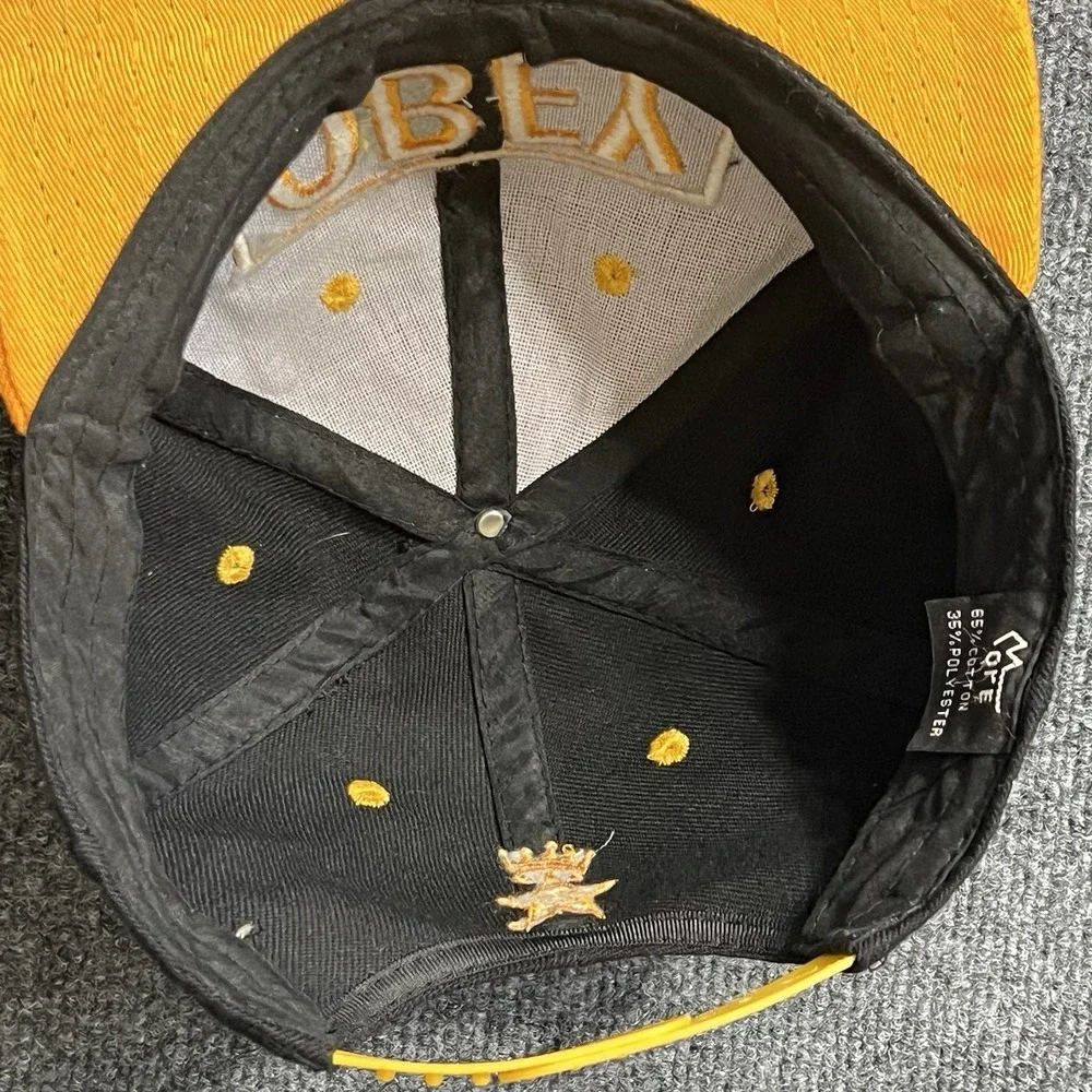 Vintage Obey Skateboarding Snapback Hat Black Yellow Orange One Size